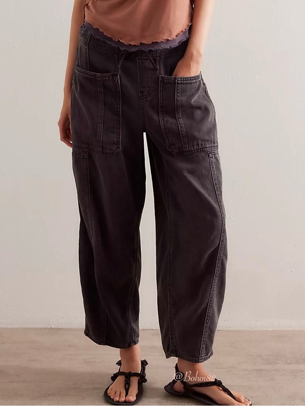 NWT Free People We The Free Silverton Pull-On Barrel Jeans